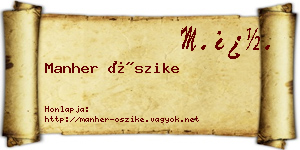Manher Őszike névjegykártya